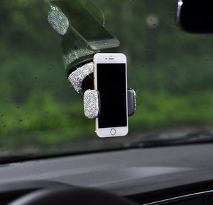 Car Phone Holder With Crystal Rhinestones