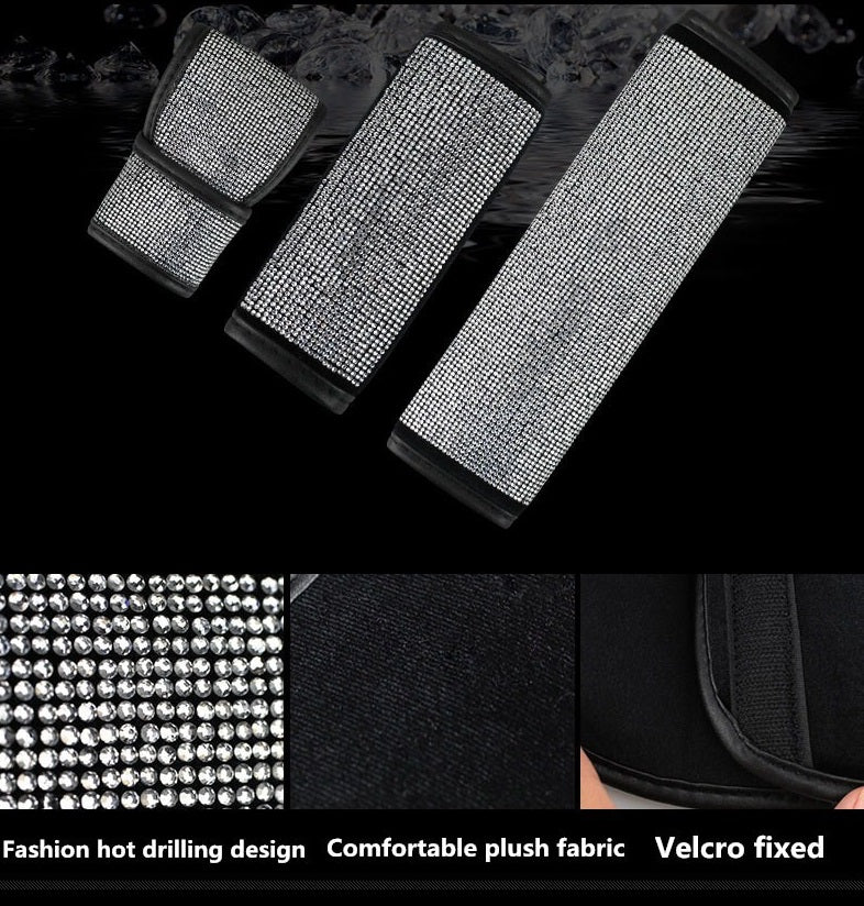 Diamond Crystal Handbrake , Gear Shifter , Seat Belt Cover