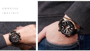 MEGIR Chronograph Leather Watch
