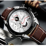 MEGIR Chronograph Leather Watch