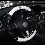 PU Leather Diamond Crystal Car Steering Wheel Cover