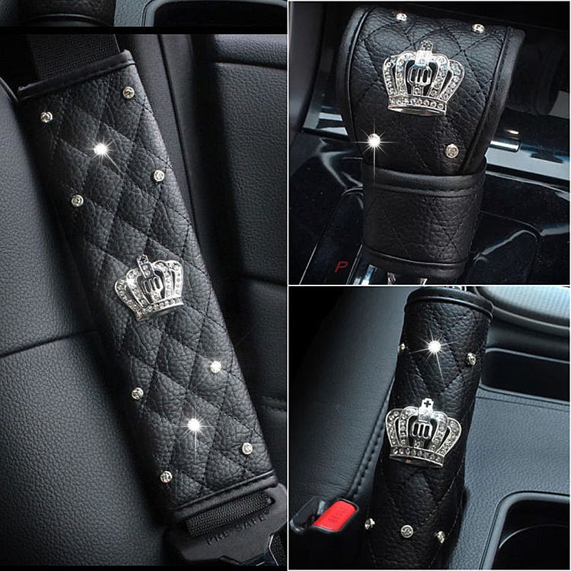 Universal New Crystal Car Seat Belt Cover ,Hand Brake, Gear Cover